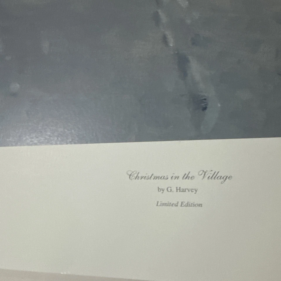 Impresión original firmada por G. Harvey “Christmas in the Village” Foto 3 de 4
