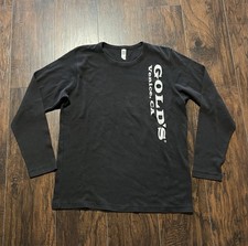 Vintage Golds Gym Thermal Shirt Mens XL Black Venice California Bodybuilding