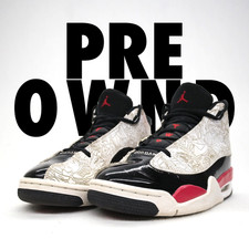 Nike Air Jordan Dub Zero White Fire Red Black Sneakers DV1360-162 Kids US 6Y