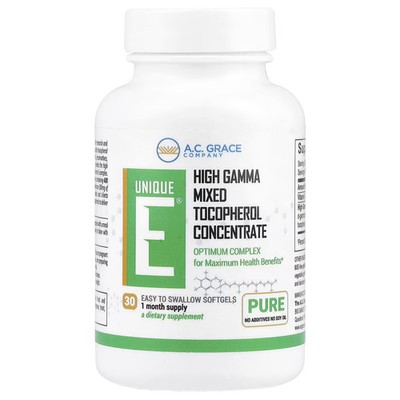A.C. Grace Company Unique E High Gamma Mixed Tocopherol Concentrate 30 Softgels