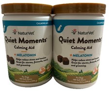 LOT OF 2 NaturVet Quiet Moments Melatonin Calming Aid for Dogs 360Ct chews