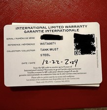 2024 Cartier Tank Must 4322 WSTA0071 Quartz Black Dial Leather 22mm Full Set 17