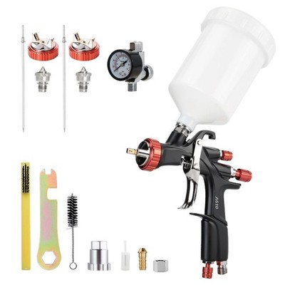 AEROPRO TOOLS R500 LVLP Air Spray Gun with 1.3/1.5/1.7mm Nozzles & Air Regulator