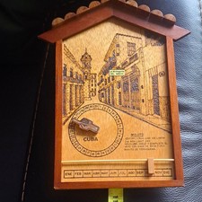 Wood Wall Hanging Perpetual Calendar Cuba La Bodeguita del Medio Mojito