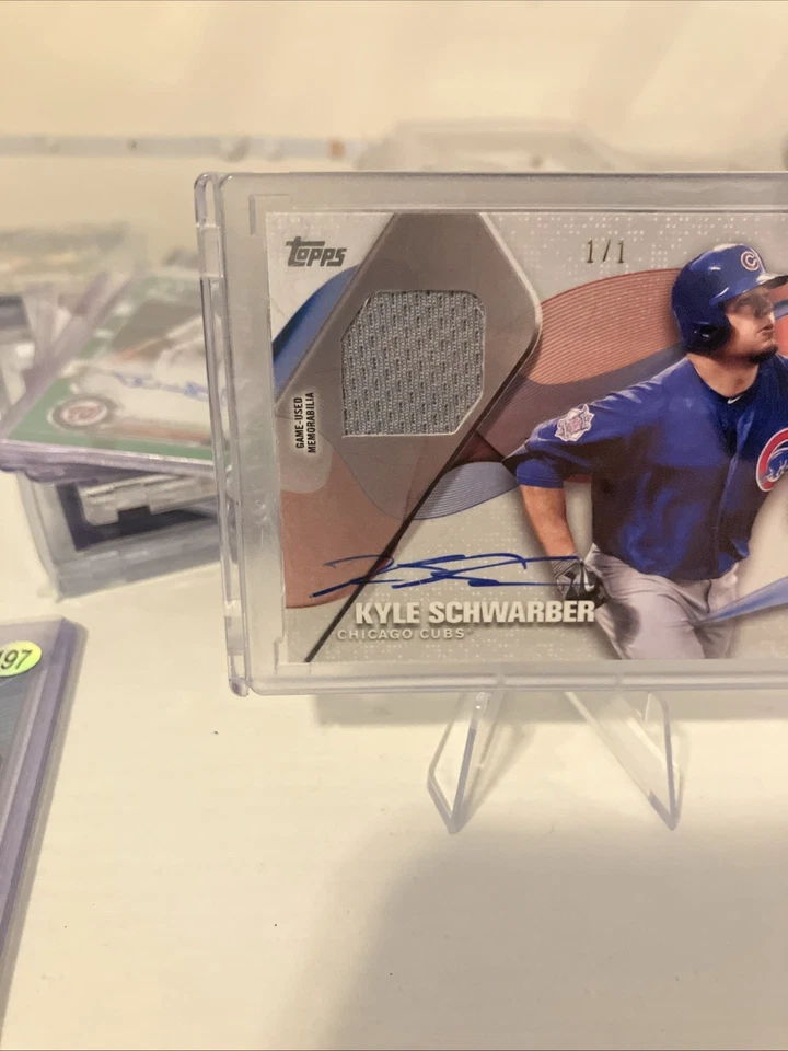 2017 Topps Archives Kyle Schwarber 1/1 Auto Relic Card - Image 4 of 4