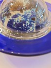 Correia Signed Art Glass Hand Blown EARTH PLANET Paperweight Cobalt Blue Clear — photo 7