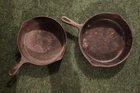 Wapak & Griswold Cast Iron Skillet Lot Collectible Vintage