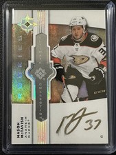 2022 UD Ultimate Mason McTavish Emblems Rookie Gold Ink Auto Ducks RC #UE-MM