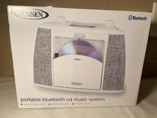 NEW JENSEN CD-565 Portable Bluetooth CD AUX Radio Music System White