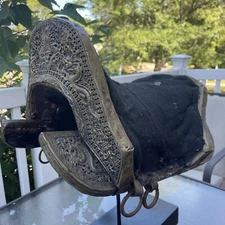 18th C.  Antique Old Tibetan Chinese Himalayan Dragon Qing Dynasty Horse Saddle