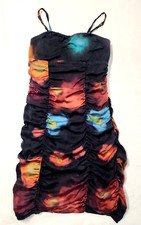 Express Women Silk Ruched Multicolor Dress Top Silicone Top Edges Size 12