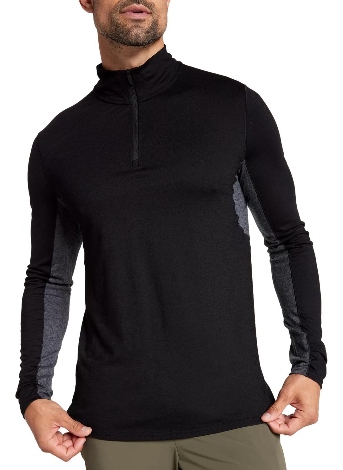 Мужская футболка VRST x Smartwool с длинным рукавом на молнии 1/4 (черный), 118 долларов США