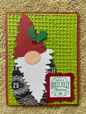 Gnome Christmas greeting holiday card kit of 6 made w/ Stampin' Up!