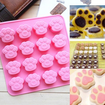 Home Garden Cat Dog Paw Silicone Print Animal Chocolate Ice Mold