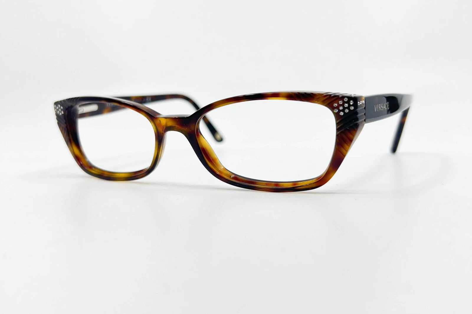 Versace Eyeglasses MOD. 3150 B 879 Havana Semi Cat Eye Frame Italy 51[]16 135