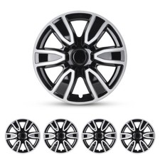 15 Set Of 4 Silverblack Wheel Covers Snap On Hub Caps Fit R15 Tire Steel Rim