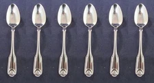 Oneida Silverplate  SILVER SHELL - Five O'Clock Spoons - Set of Six Made in USA