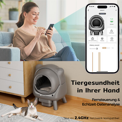 Cura3 Selbstreinigende Katzentoilette Mit App - Automatisch, Geruchsneutral & Ultra-leise