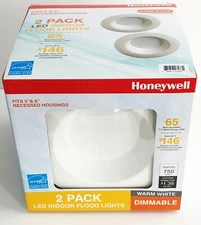 2 PACK HONEYWELL LED RECESSED LIGHTS 65W EQUIVALENT 5 & 6" HOUSINGS FLOOD FP0962