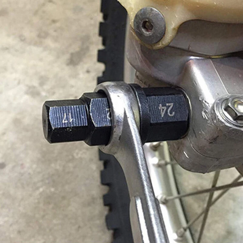 Motorcycle Front Wheel 17/19 22 24mm Axle Hex Spindle Driver Removal Tool Wrench Foto 3 de 4