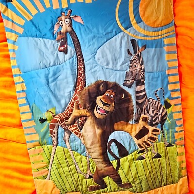 Madagascar Throw Blanket Lightweight Alex the Lion Melman Marty 37 in x 54 in