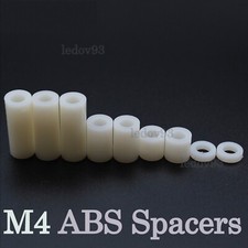 M4 4mm WHITE ABS Plastic SPACER STANDOFF THICK Round NYLON Washers