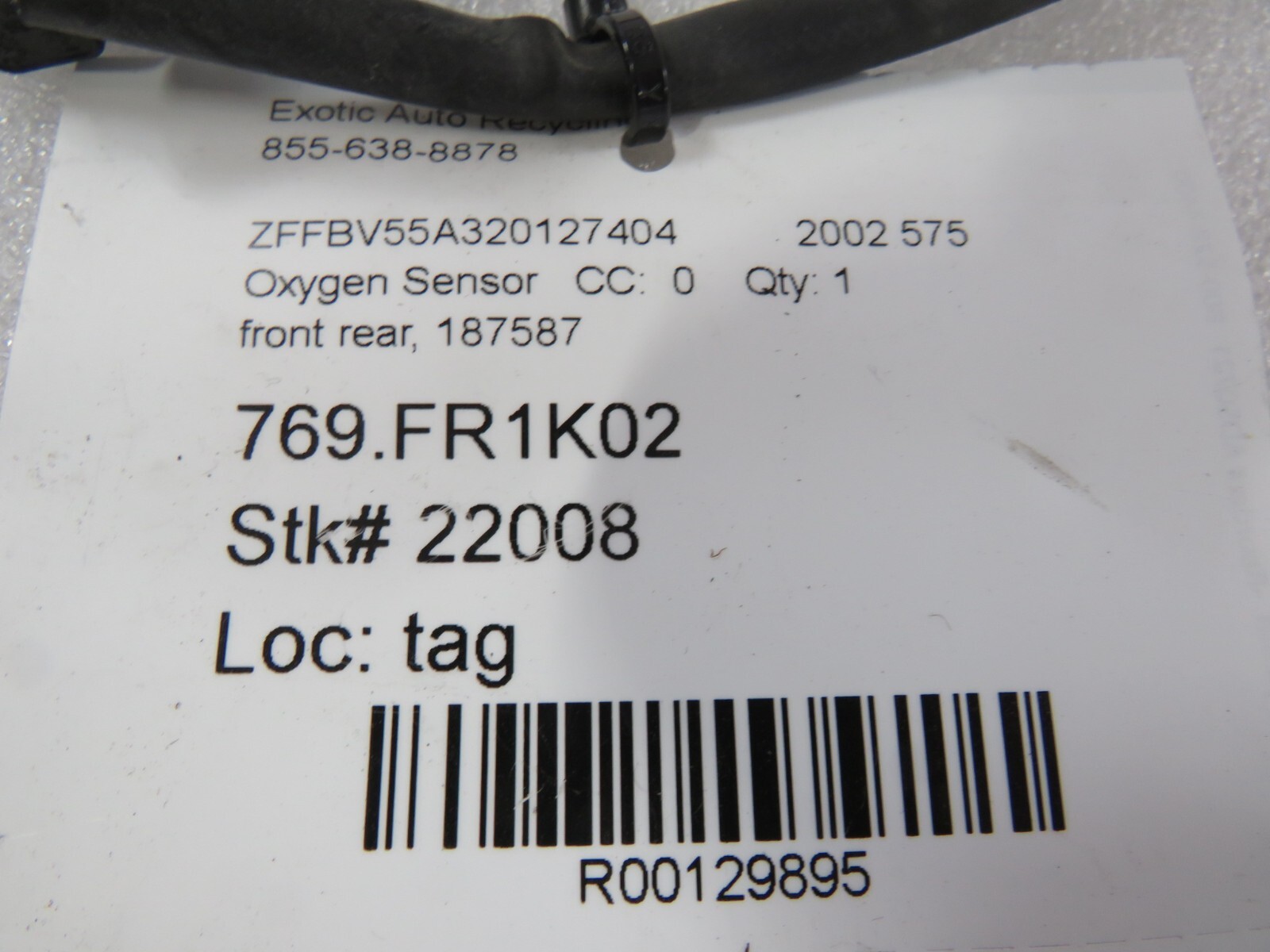 Ferrari 575, 599, 612, Front Rear Oxygen Sensor, Used, P/N 187587