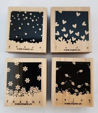 Stampin' Up Gently Falling Set of 4 Stamps polka dot floral leaf heart mounted