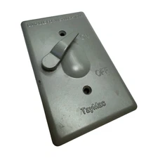 TayMac Aluminum Weatherproof 1-Gang Toggle Cover, Vertical Device Mount, TC100SA