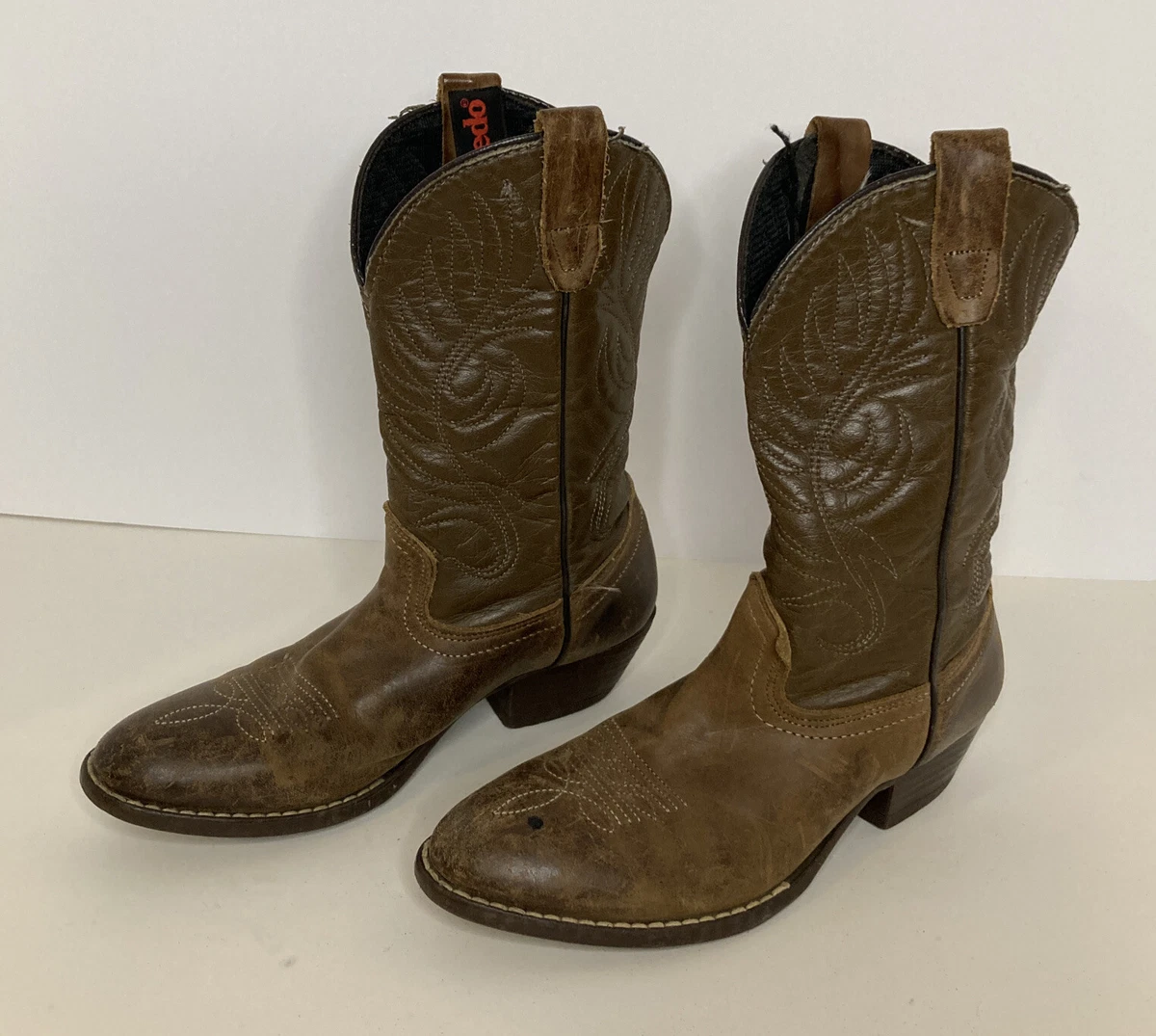 Cowboy Boots Kids Laredo Cowboy Boots size 12 13 Brown Embroidery
