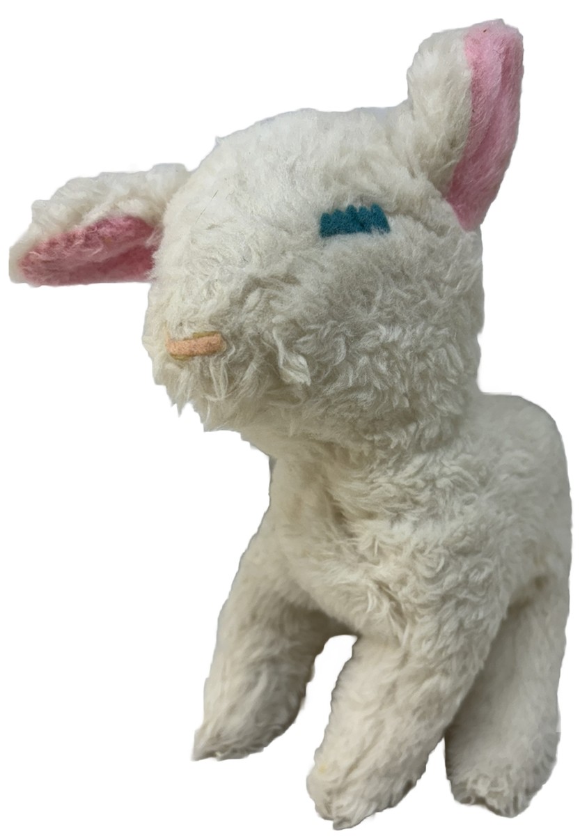 Vintage Animal Fair Sleepy White Lamb Sheep Plush Stuffed Animal