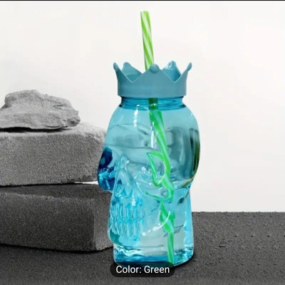 Crown Skull Water Bottle Blue Green