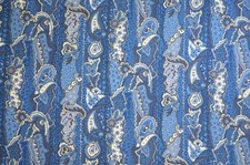 16 Yards Avail/ 100 Cotton/ Medium Weight Twill/ Cobalt Blue and White Stripe