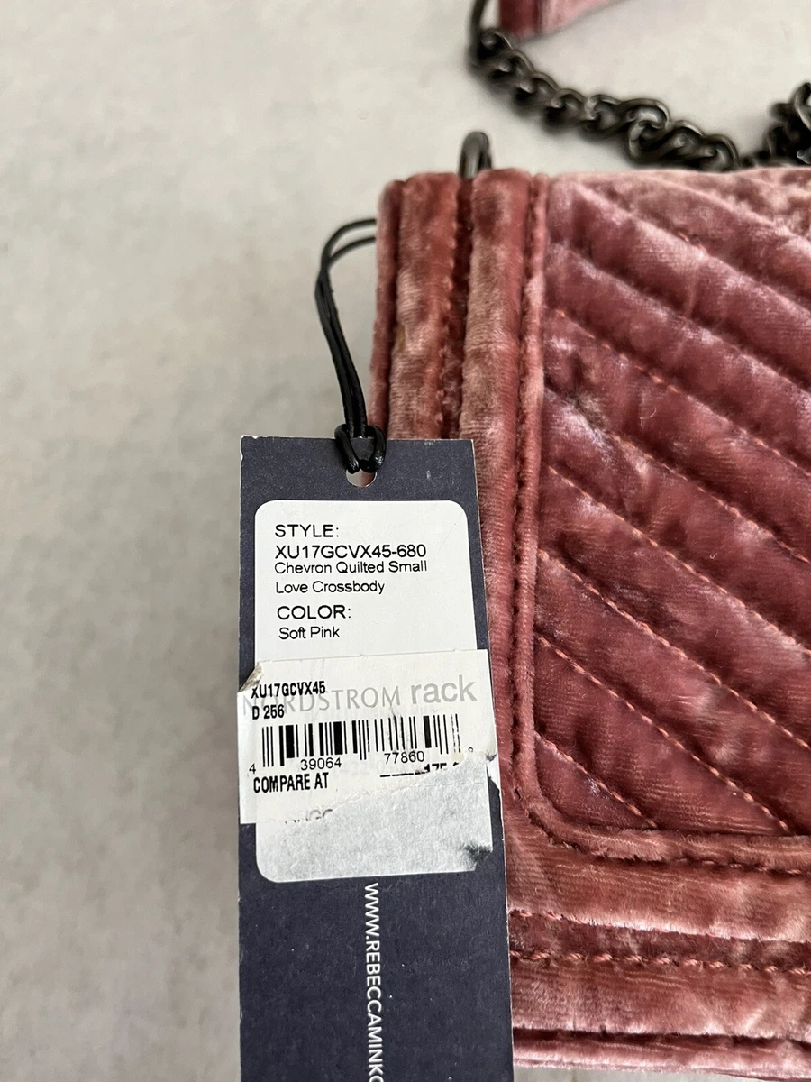 Rebecca Minkoff Love Crossbody Bag Women Pink Velvet Chevron