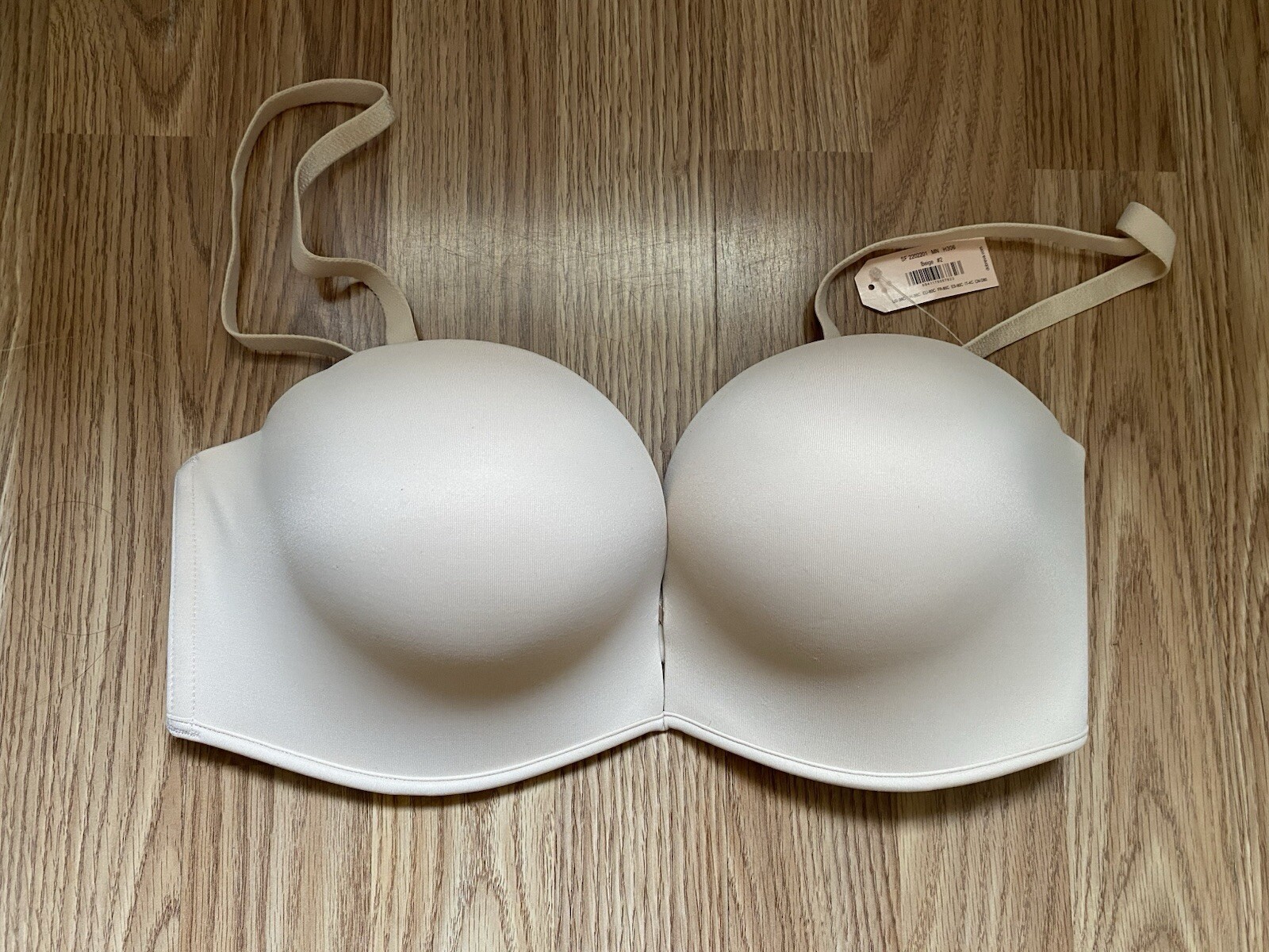 DOBREVA Push Up Strapless Bra,  Add 2 Cups! 36C Beige Underwire bridal