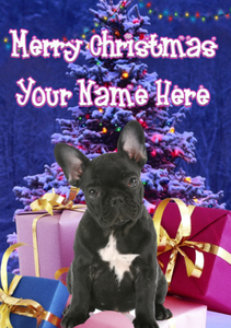 Buon Natale Traduzione Francese.Bulldog Francese Nero Pupazzo Buon Natale Personalizzato Auguri Scheda Codexm158 Ebay