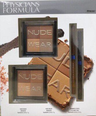 Physicians Formula Nude Wear Bronzer & Shimmer Strips Eyeliner / Gift Set