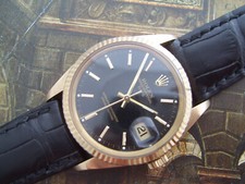 ROLEX DATE 750 GOLD VON 1981 - BLACK DIAL - R...