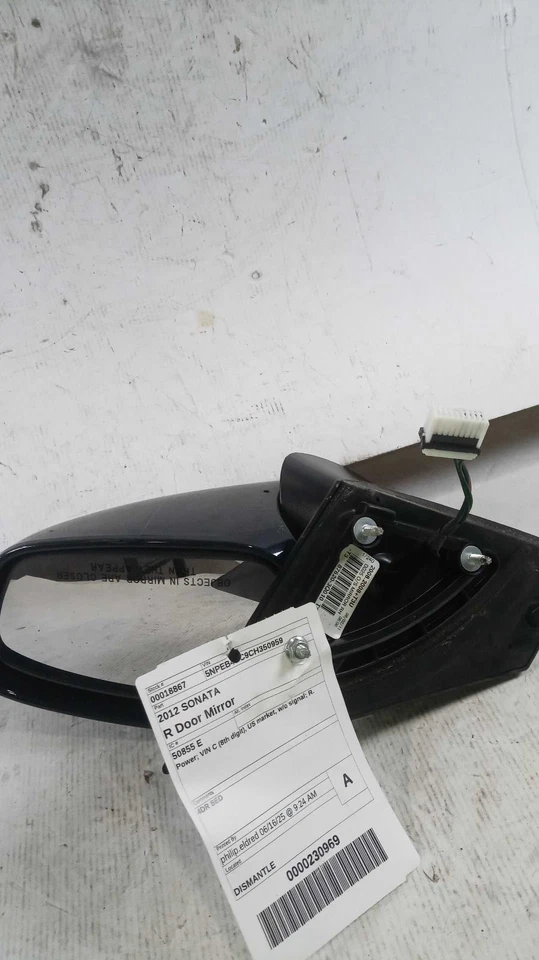 Espejo retrovisor derecho usado se adapta a: Hyundai Sonata Power VIN C 2012 octavo dígito Canadá ma Foto 2 de 4