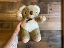 Goobee Koala Bear VTG Stuffed 11" Plush Big Eyes USA Made Teddy Kids Ribbon Bow