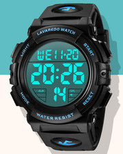 Mens Digital Sports Military Watch Waterproof Outdoor Chronograph with LED Alarm