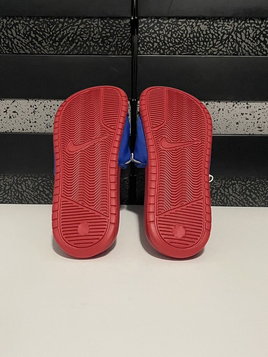 Nike Benassi JDI Fanny Pack Slides Red Blue AO1037-601 Mens 13 Zip Pocket Sandal NWTs Nike Slides Benassi JDI Fanny Pack Sandals -zip Pouch  main image 4