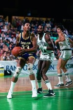 Clark Kellogg Indiana Pacers looks to make a move v Cedric Maxwell- Old Photo