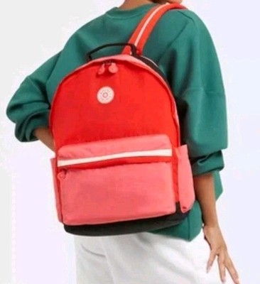 Kipling Backpack Female Tango Pink Block Damien School Travel Vacation 