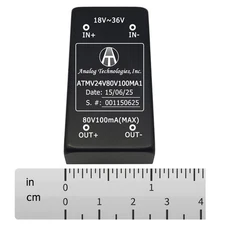 ATMV24V80V100MA1 8W Isolated DC-DC Power Module 24V Input 80V 100mA Output