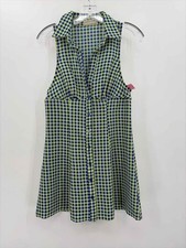 Urban Outfitters Green Size Medium Gingham Two Tone Knee Length Sleeveless Dress