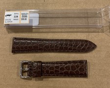 Mens Genuine Matte Alligator Watch Band Strap Regular Length - Brown