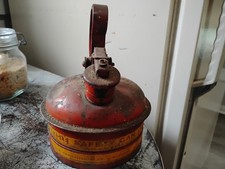 Vintage Red Eagle Manufacturing Safety Spring-handled Open Oil Gas 1/4 Can