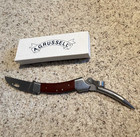 A.G. Russell Hawkbill Serrated Stainless Pocketknife, Wood Handle, Clip — photo 1