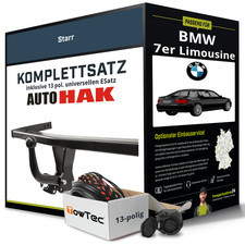 Für BMW 7er Limousine Typ E38 Anhängerkupplung starr +eSatz 13pol uni. 94- NEU